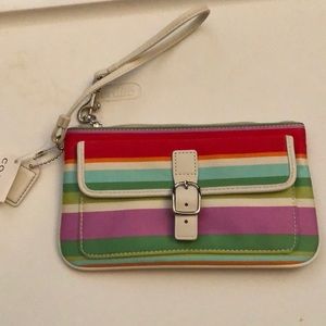 Multi colored COACH wristlet
